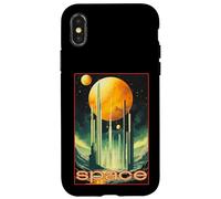 Eclipse 2023 | Annular Solar Retro Future Eclipse Design Tee Custodia per iPhone X/XS