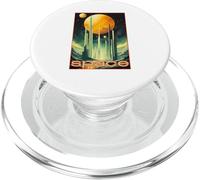Eclipse 2023 | Annular Solar Retro Future Eclipse Design Tee PopSockets PopGrip per MagSafe