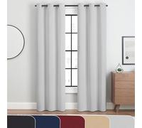 Eclipse Andover - Tende oscuranti con occhielli per camera da letto (2 pannelli), 106,7 x 213,4 cm, colore: bianco argento