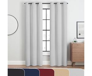 Eclipse Andover - Tende oscuranti con occhielli per camera da letto (2 pannelli), 106,7 x 213,4 cm, colore: bianco argento