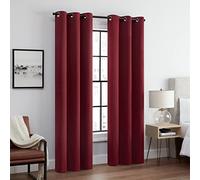 Eclipse Andover - Tende oscuranti termiche a tripla trama per camera da letto (2 pannelli), 106,7 x 241,3 cm, colore: Rosso
