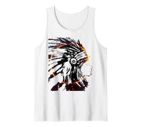 Eclipse Copricapo Nativo Americano Indiano Arte Tradizionale Canotta