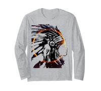 Eclipse Copricapo Nativo Americano Indiano Arte Tradizionale Maglia a Manica