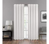Eclipse Draftstopper Summit Solid Rod Pocket Single Panel Privacy Window Treatment Living Room, 40" x 95", bianco, 1
