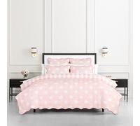 Eclipse Kate Spade - Set di biancheria da letto New York a righe a pois, 3 pezzi, 100% cotone, reversibile, per tutte le stagioni, lavabile in lavatrice, rosa