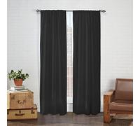 Eclipse Pairs to Go Tende decorative moderne per finestra per soggiorno (2 pannelli), poliestere, nero, 101,6 x 137,2 cm
