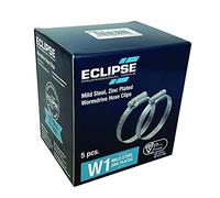Eclipse Professional Tools ECW1-4 W1, confezione da 5 fascette stringitubo a vite senza fine in acciaio dolce da 70-90 mm (2 ¾" - 3 ½")