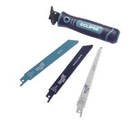 Eclipse Professional Tools EMFH4PS Set con impugnatura multifunzione e lama alternativa, sega manuale per tagliare legno, metallo e legno incassato con chiodi