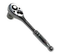 ECLIPSE Professional Tools EMRH38 Manico a cricchetto con azionamento quadrato in metallo da 3/8”, Acciaio al cromo vanadio, 72 denti, sgancio rapido, durevole