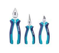 Eclipse Professional Tools Set di 3 pinze da 15,2 cm, per taglio, presa e torsione filo medio/duro, pinze a becco lungo, diagonale e combinate, con bordi temprati a induzione e manici ergonomici