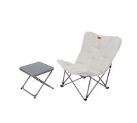 Eclipse Sedia da campeggio con sedia glamping "HERKULES" e sgabello "Titan", colore beige, pieghevole, pieghevole, come sedia pieghevole, da pesca, da spiaggia, da balcone o da giardino, con borsa per