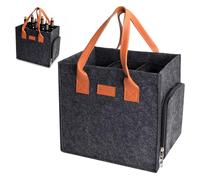 EclipseGuard Portabottiglie per 6 bottiglie in feltro, extra stabile, per vino, birra e bottiglie da 1,5 l, pieghevole, per camper e shopping