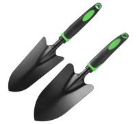 EclipseGuard Set di 2 mestoli da giardino e larghezza della mano pala a punta piccola, per giardino, balcone, lunghezza 32 cm, testa in acciaio/manico in plastica, piccola paletta da giardino