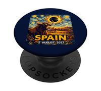 Eclissi solare totale 2 agosto 2027 Bull Spain Notte stellata PopSockets PopGrip Adesivo