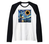 Eclissi Solare Totale Gatto 2026 Notte Stellata Van Gogh Maglia con Maniche Raglan