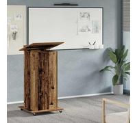 Eclith Podio con cassetti in legno anticato, 55 x 55 x 107 cm, per ufficio, casa e studio, scaffale stabile con ripiani, gestione dei cavi, durevole, facile da montare