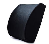 Ecloud Shop Cuscino lombare in memory foam, cuscinetto di supporto con cinghia regolabile, comodo schienale delicato sulla pelle, adatto per sedie da ufficio e seggiolini auto, nero