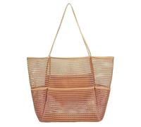 Eclove Borsa Mare Grande Donna,Borsa Mare Borsa Tote in Rete Pieghevole, Multitasche ad Ampia Capacità Borsello Tracolla Donna per Spiaggia Viaggio Picnic Vacanze Shopping Bag (Cachi)