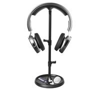 Eclove Supporto per Cuffie, Porta Cuffie Curvo con Vassoio Portaoggetti, Porta per Cuffie da Tavolo con Base, Gancio per Cuffie Universale da Scrivania per Tutte le Cuffie da Gioco/Cuffie da Desktop