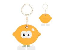 Eclove TPortachiavi Limone in Pelle Compatibile con AirTag, Custodia Protettiva Impermeabile e Antiurto, Cover con Anello per Borsa, Valigia, Bambini o Animali (AirTag non incluso) itle