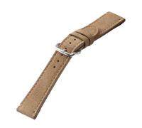 EcLusE Cinturino in pelle scamosciata, cinturino per orologio, sgancio rapido, vintage, con cuciture fatte a mano,Beige,20mm