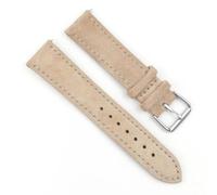 EcLusE Cinturino per orologio in pelle scamosciata vintage con cuciture, cinturino sportivo a sgancio rapido, ricambio,Beige,22mm