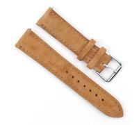 EcLusE Cinturino per orologio in pelle scamosciata vintage con cuciture, cinturino sportivo a sgancio rapido, ricambio,Marrone chiaro,20mm