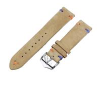 EcLusE Cinturino per orologio morbido in pelle scamosciata, cinturino a sgancio rapido, accessori per orologi,Cachi,20mm