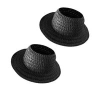 ECMQS 1 cappello di paglia traspirante con aperture per le orecchie e parte superiore cava per giochi in costume e decorazioni per feste, decorazione per bambole di carta