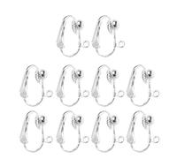 ECMQS 10 convertitori per orecchini a clip, argento | Con comodi cuscinetti per orecchini, anello facile da aprire, clip a forma di U per orecchini e orecchie non forate