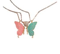 ECMQS 2 collane a farfalla che illuminano buio con chiusura a cuore per la migliore collana con pendente a farfalla