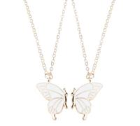 ECMQS 2 collane a farfalla che illuminano buio con chiusura a cuore per la migliore collana con pendente a farfalla
