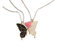 ECMQS 2 collane a farfalla che illuminano buio con chiusura a cuore per la migliore collana con pendente a farfalla