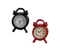 ECMQS 2Pcs miniatura sveglia modello per 1/12 scala casa delle bambole, A | Decorazione dell'orologio da tavolo in lega per ornamento per scaffale, accessori per esposizione scene antiche