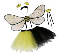 ECMQS 3/4 pezzi costumi api per adulti bambini divertimento | 3/4 accessori per feste di Halloween, cosplay, bacchetta d'angelo, gonna tutù, regali, bomboniera, divertimento