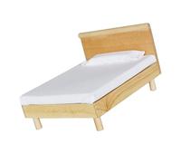 ECMQS Accessori per camera da letto in legno con due letti singoli | Elegante letto in legno con design dettagliato in miniatura per camera da letto, scala 1:12, per case da collezione