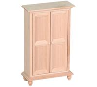 ECMQS Armadio per casa delle bambole in legno, scala 1:12 | Grande contenitore interno per accessori per la casa delle bambole, porta apribile per scena della camera da letto
