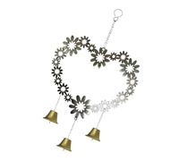 ECMQS Bellissimi campanelli a vento a forma di cuore floreale per feste | Disposto in un delizioso contorno d'amore per la decorazione del giardino progettato per varie condizioni atmosferiche