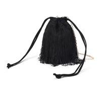 ECMQS Borsa a mano da donna con frange strutturate | Forma a secchio con lacci sulle spalle e dettaglio a catena per gite serali