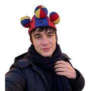 ECMQS Cappello da clown in tessuto morbido per lo styling di eventi | Look da festa, uso scenico, adatto per teste da 55-60 cm