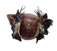 ECMQS Cappello da pirata con bordo decorativo per uomini e donne, ideale per feste a tema, cappello da pirata con teschio