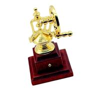 ECMQS Casa delle bambole in miniatura, modello retrò Sander, in lega, oro | Funzionamento manuale interattivo per giochi educativi, oggetti da collezione e decorazione da scrivania