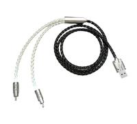 ECMQS Cavo dati diviso tipo C 1.3Meter Ramo intrecciato, argento nero | Cavo con alloggiamenti connettori metallici per l'installazione della scrivania e il routing dei dispositivi
