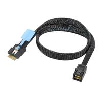 ECMQS Cavo di guida, da SFF-8654 a SFF-8643, 100 cm, 100 cm | Connettore host crittografato sfalsato per il routing e la sostituzione del servizio da scheda array a backplane, intrecciato
