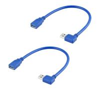ECMQS Cavo di prolunga USB per spazi ristretti, USB-A maschio a femmina, 2 | Cavo blu per accesso alla porta posteriore e accesso alla scrivania più pulito, routing da scrivania a casa