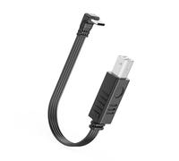ECMQS Cavo per stampante da tipo C a USB B, piega verso l'alto e verso il | Cavo dati in silicone con guida da scrivania pulita, filo flessibile per lavori domestici