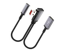 ECMQS Cavo splitter intrecciato, tipo C e USB femmina | Ingresso ad angolo retto da 66 W per l'accesso alla console compatta, modalità utilità cavo dati di alimentazione