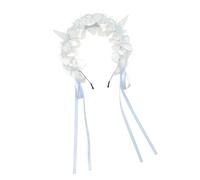 ECMQS Cerchietto con corno del diavolo con piano notevolmente modificabile | Fascia elastica per capelli con tessuto morbido e delicato, facile da indossare per feste a tema, costumi fotografici, per