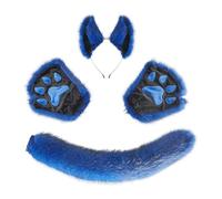 ECMQS Cerchietto realistico con orecchie di lupo, elastico regolabile | Comodo da indossare per carnevale di LARP e travestimenti fantasy, pratici accessori per feste per molteplici usi