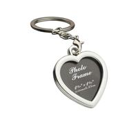 ECMQS Ciondolo portachiavi con cornice per foto in metallo dal design a forme multiple, per coppie e regali per migliore